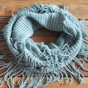 Light blue woven infinity scarf